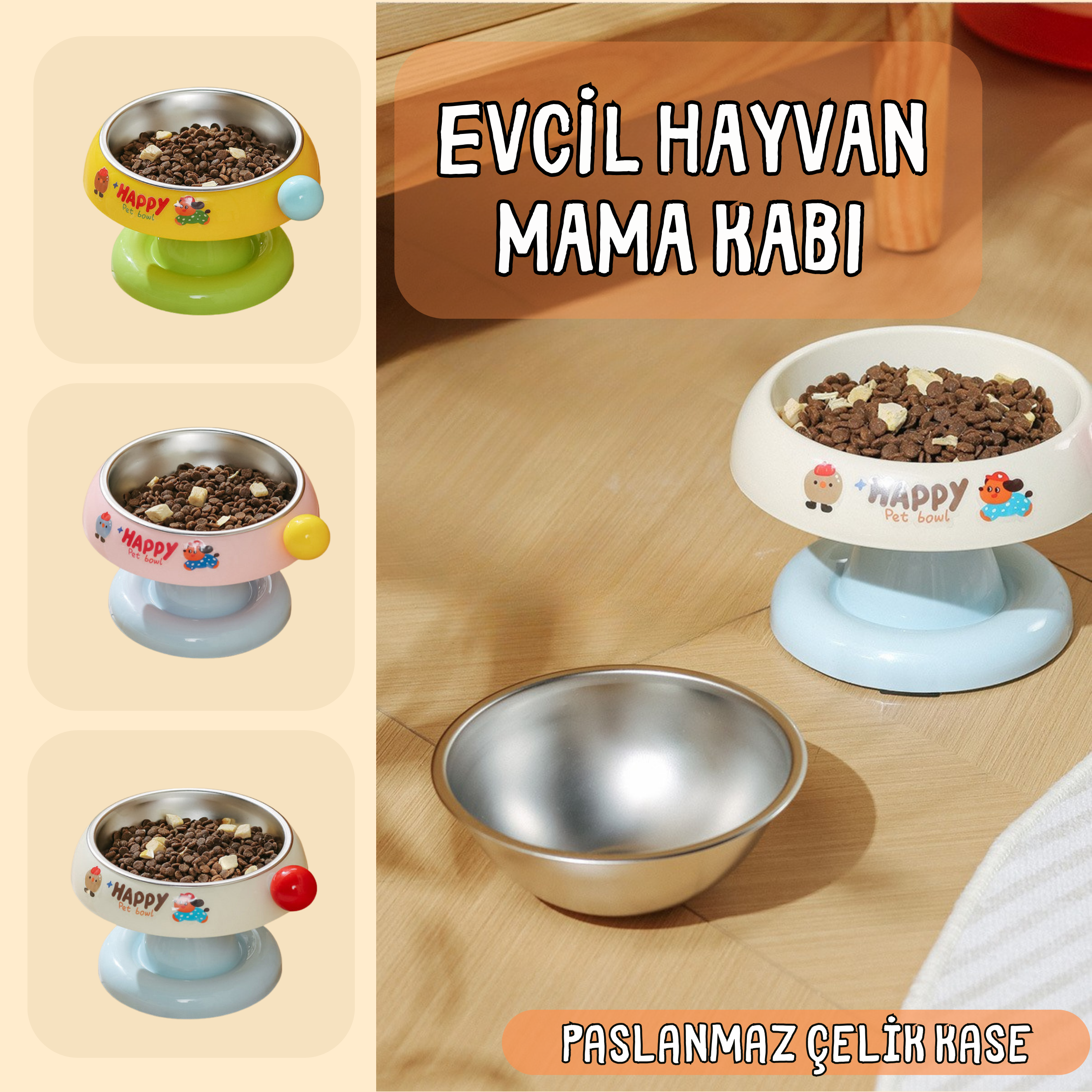 Paslanmaz Çelik Mama Kabı