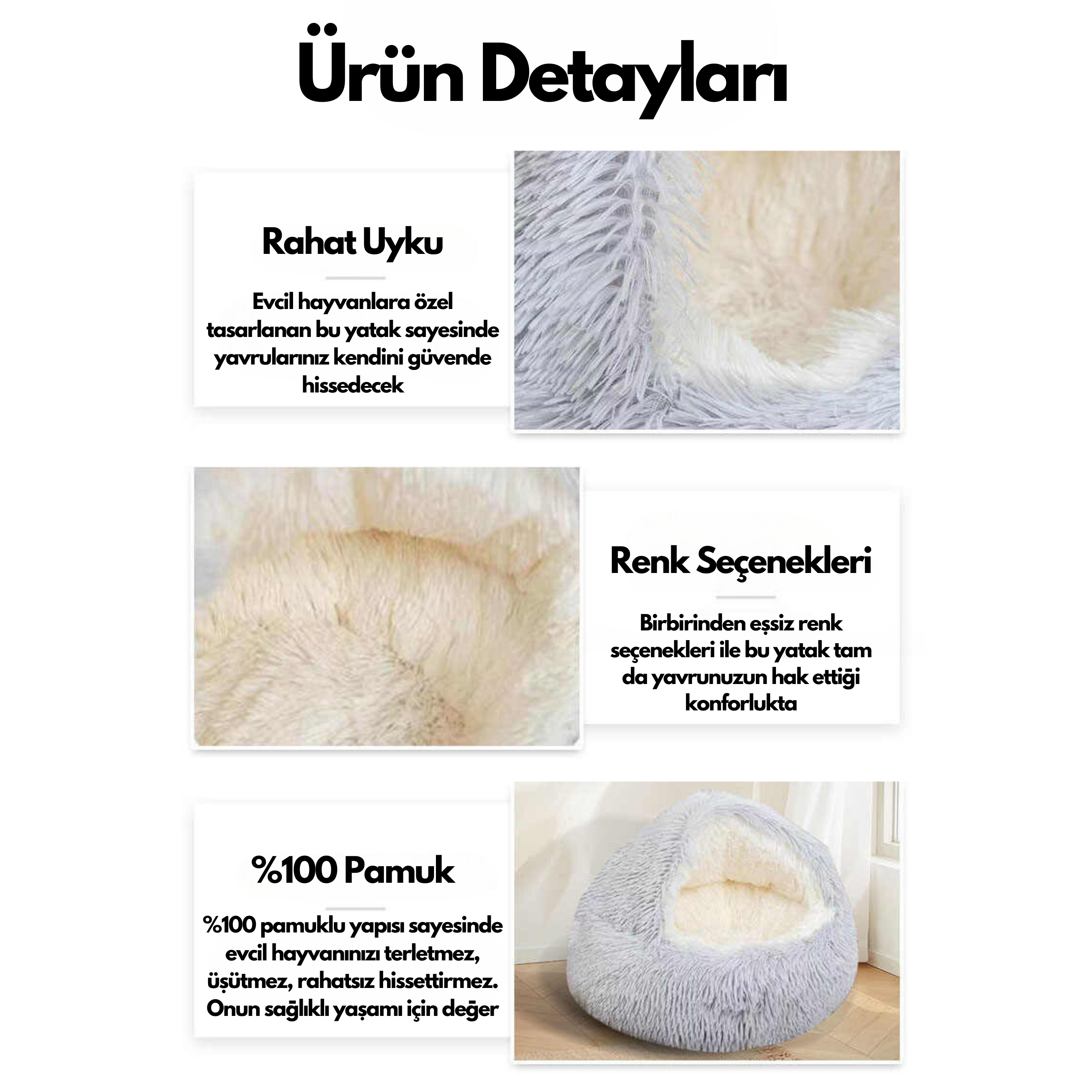 Peluş Evcil Hayvan Yatağı