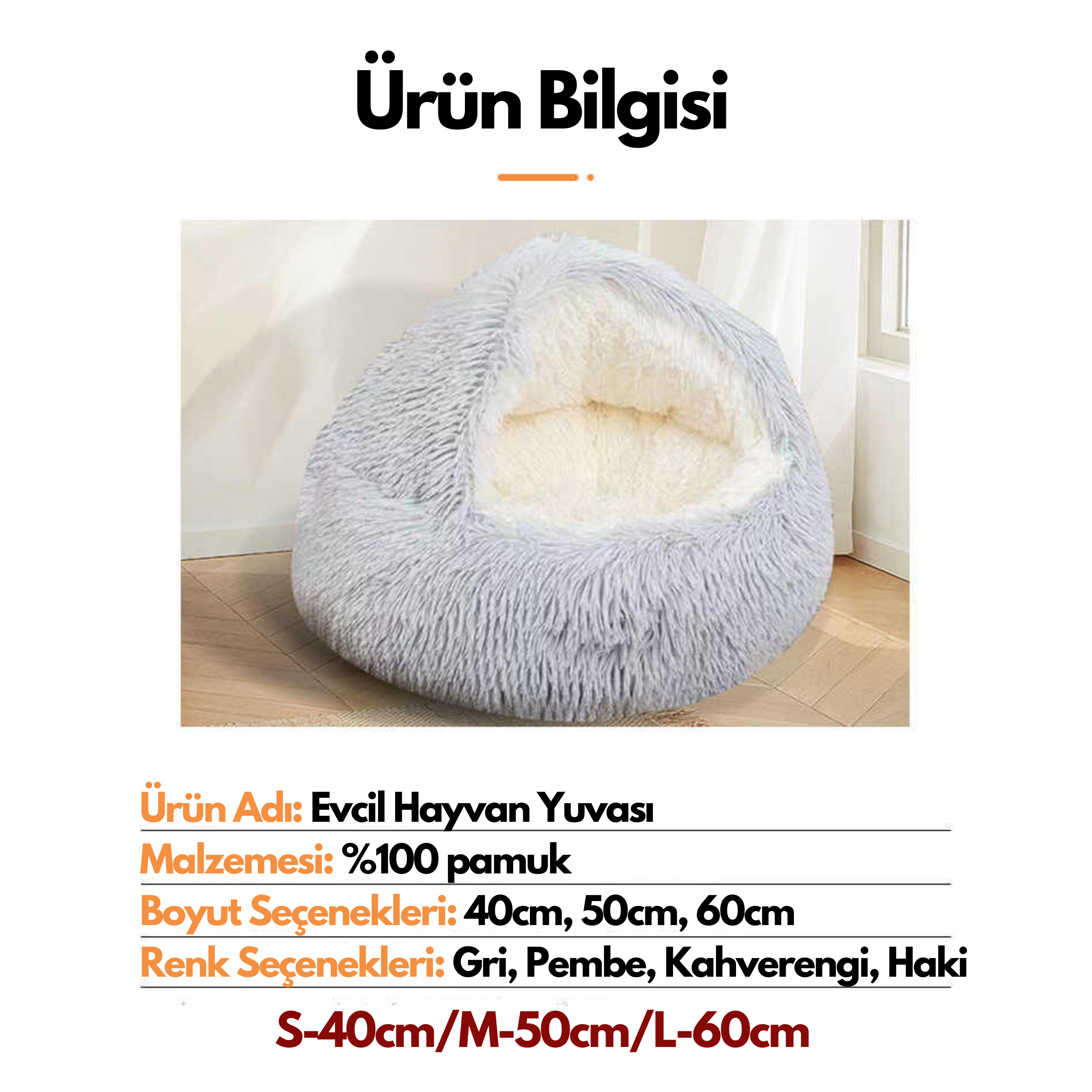 Peluş Evcil Hayvan Yatağı