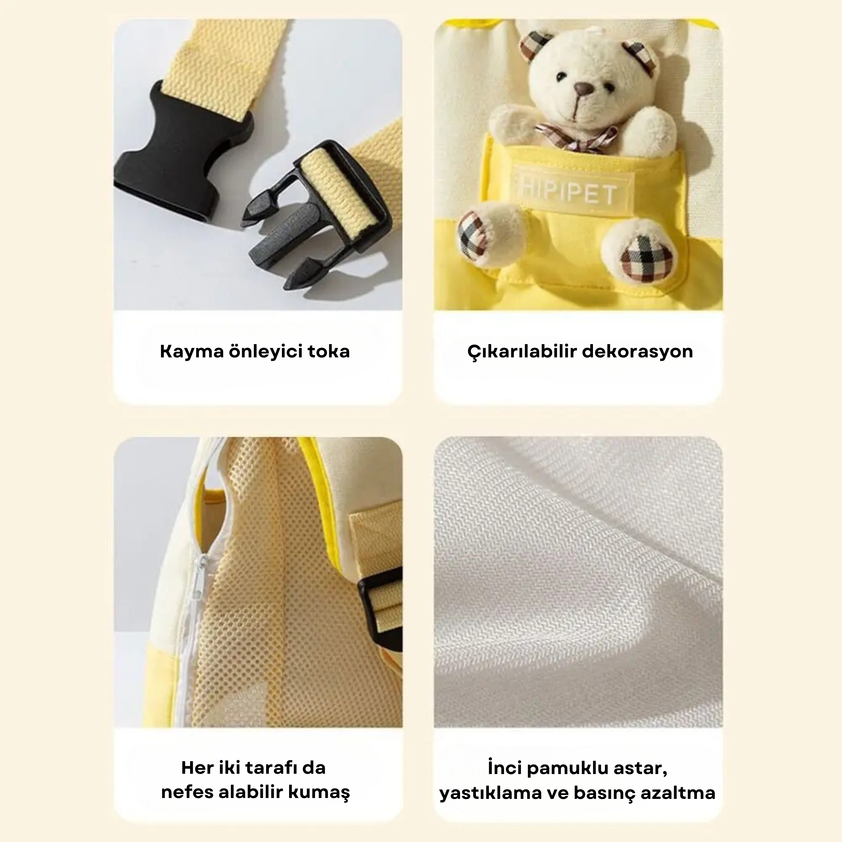 Ayıcıklı Evcil Hayvan Taşıma Çantası